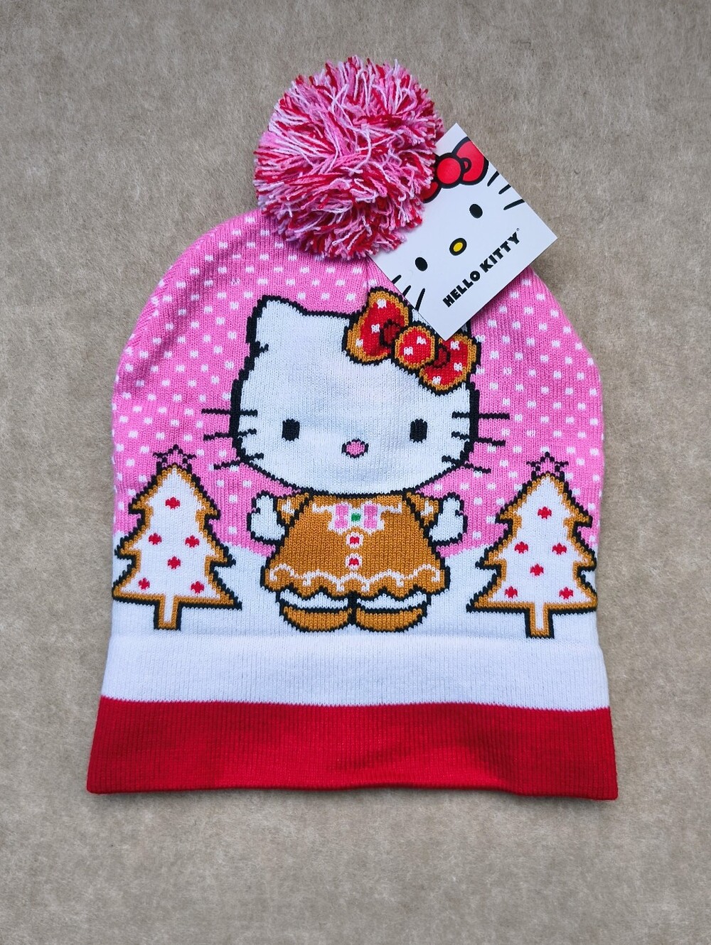 Hello Kitty Pink Pom-Pom Holiday Beanie Hat-G